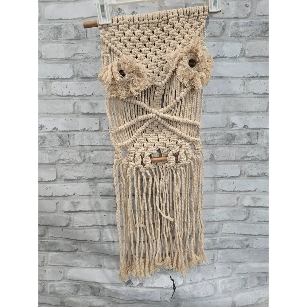 Owl Macrame Wall Hanging Handmade Woven Tapestry Boho Art Home‎ Decor Tassel 70s